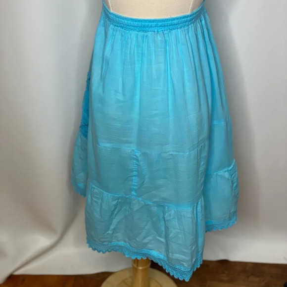 Tiki Palm girls blue boho modest sequin lace skirt Sz Lg 10/12 - Picture 2 of 3
